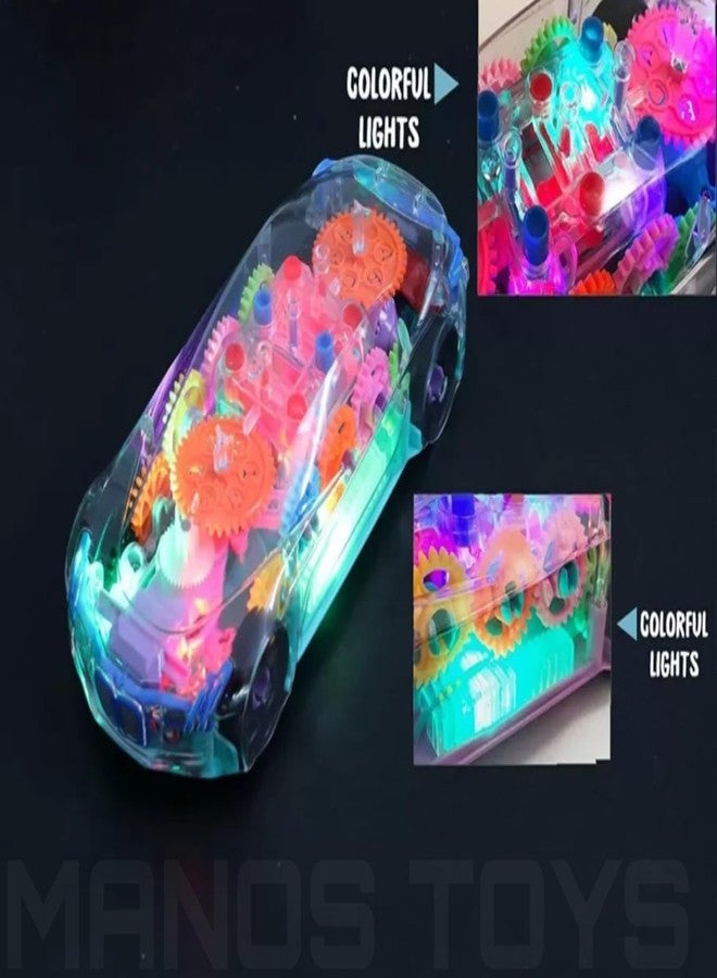 Manos Bump & Go Rotating Transparent Concept Racing Car Transparent Car 3D Concept Super Car Toy for Kids with 360 Degree Rotation,Gear Simulation Mechanical Car Technology - Image 5